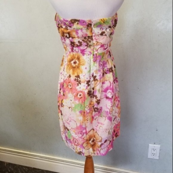 J.Crew floral tube top mini dress women's size 6 (30) - Picture 3 of 10